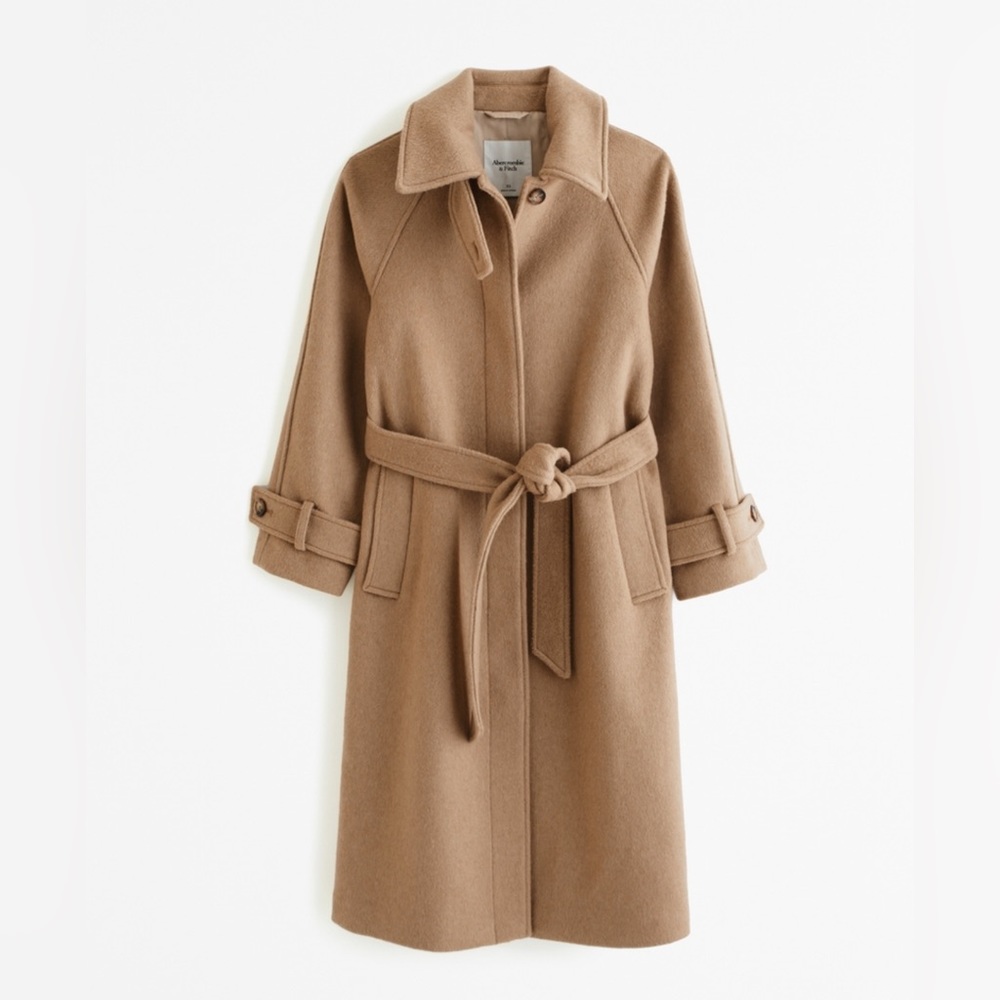 Abercrombie & Fitch Wool Blend Funnel Neck Coat